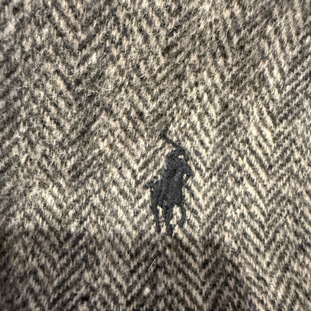 Polo by Ralph Lauren black and red Wool Scarf - Picture 4 of 5